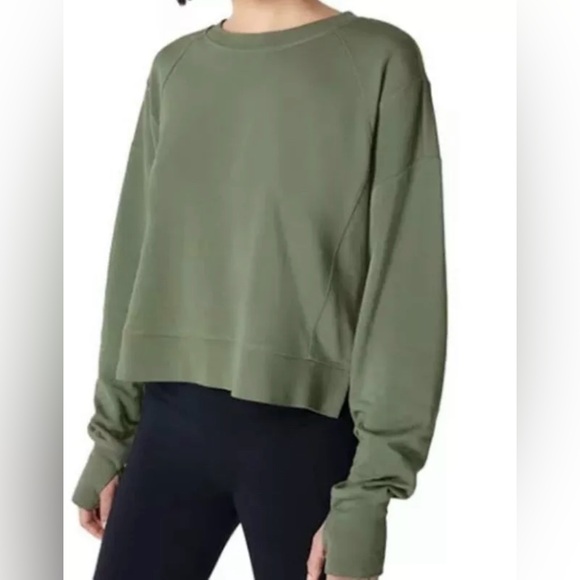 Sweaty Betty Tops - Sweaty Beatty After Class Crop Sweatshirt